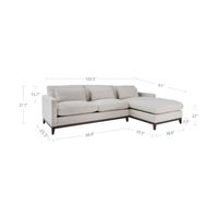 Oxford Right Sectional Sofa - Travertine Cream