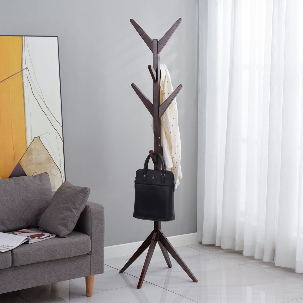 Gameti Coat Rack with Marble-Brown