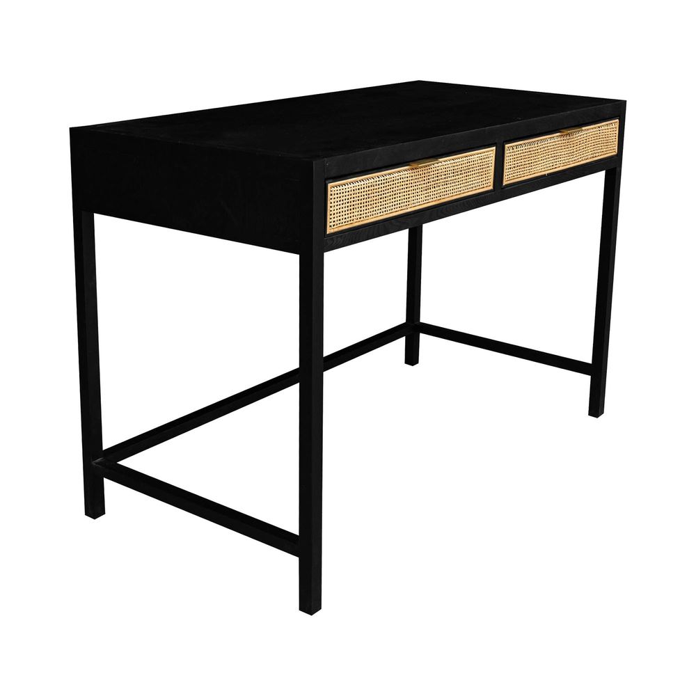 Rattan Desk - Ebony