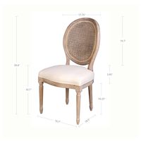 Napoleon Dining Chair w/ Cane Back- Antique Linen