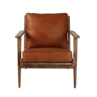 Junior Arm Chair - Camel Brown Leather