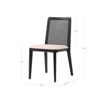 Cane Dining Chair - Oyster Linen/Black Legs