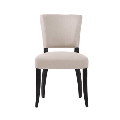 Luther Dining Chair - Light Linen/Black Legs