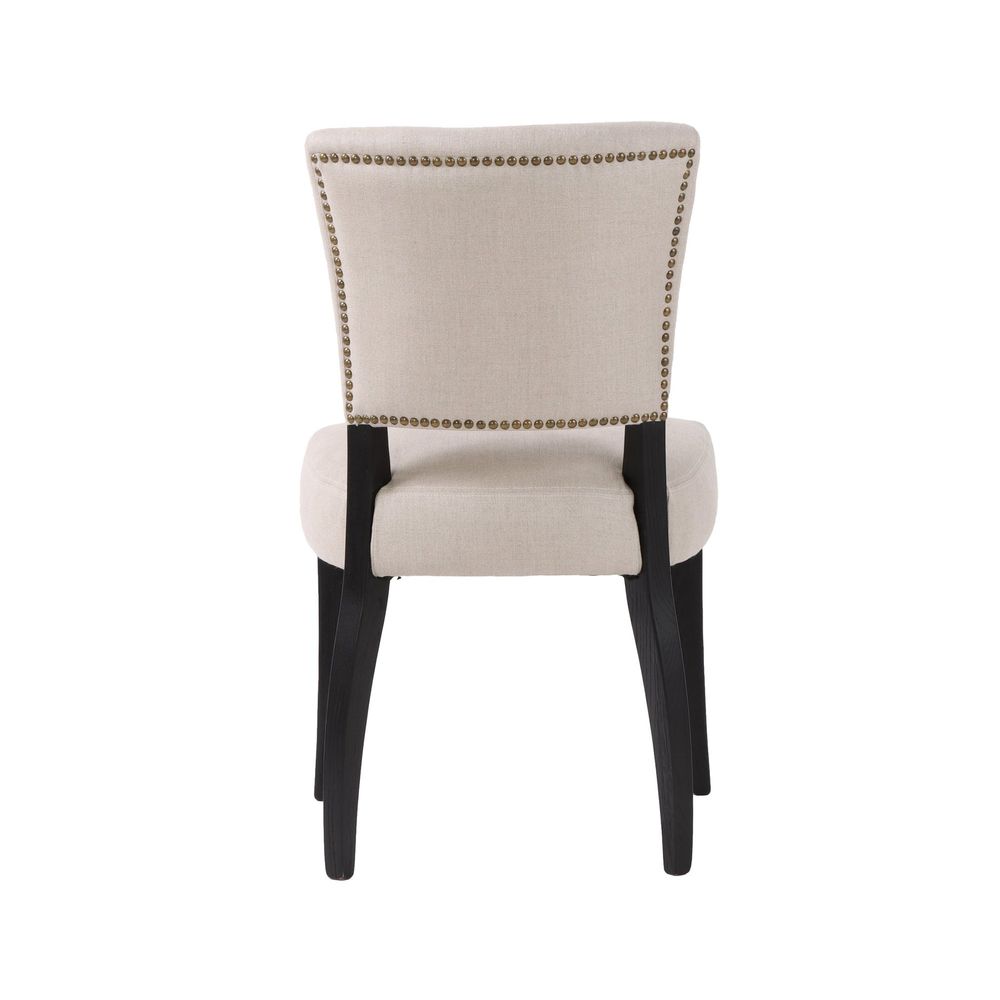 Luther Dining Chair - Light Linen/Black Legs