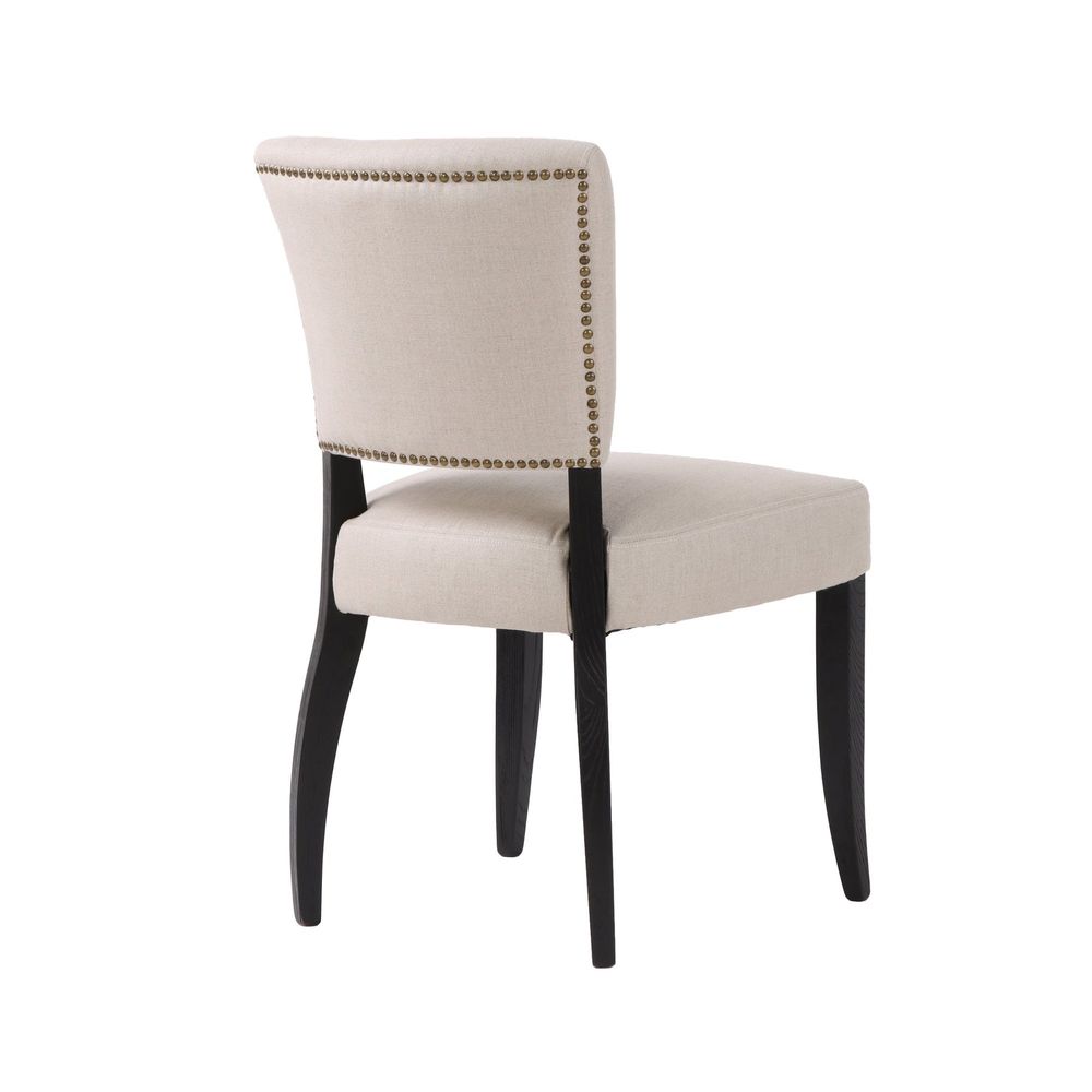 Luther Dining Chair - Light Linen/Black Legs