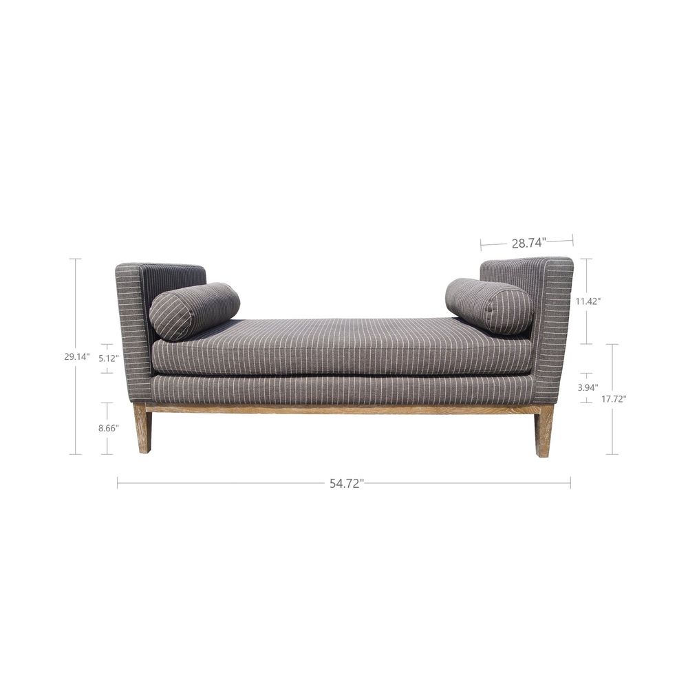 Carlton Settee - Grey Pinstripe