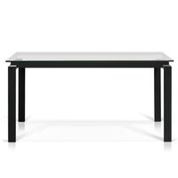 Pavia Rectangular Dining Table with Clear Tempered Glass Top