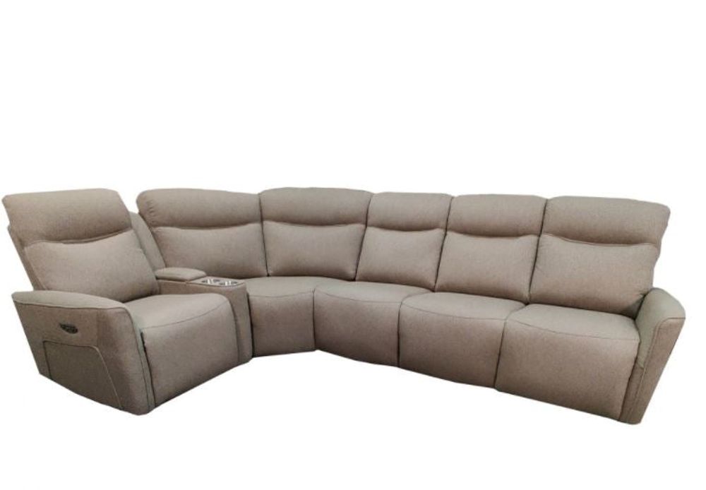 Sorel Modular Fabric Power Reclining Sectional (6pc) - Urban Bark