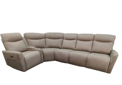 Sorel Modular Fabric Power Reclining Sectional (6pc) - Urban Bark