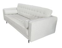 Lucas Mid Century Fabric Sofa - Mina 035 White