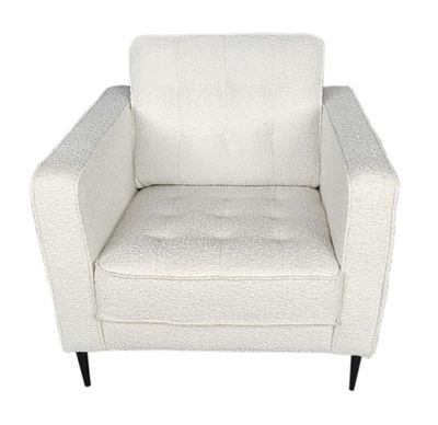 Lucas Mid Century Fabric Chair - Mina 035 White