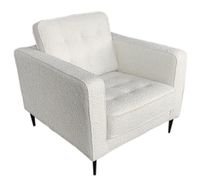 Lucas Mid Century Fabric Chair - Mina 035 White