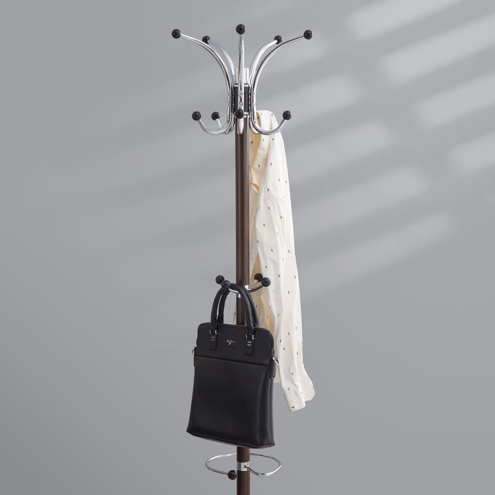 Deline Coat Rack with Marble-Brown