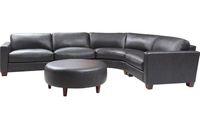 Brent Genuine Leather Sectional - Charcoal