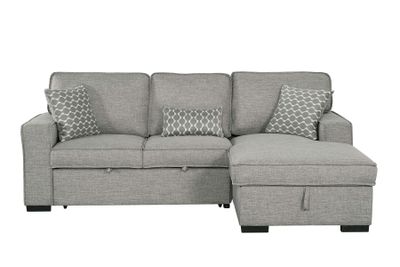 Bellissa Loveseat Sleeper w/Bed-Right Chaise-Knit Grey