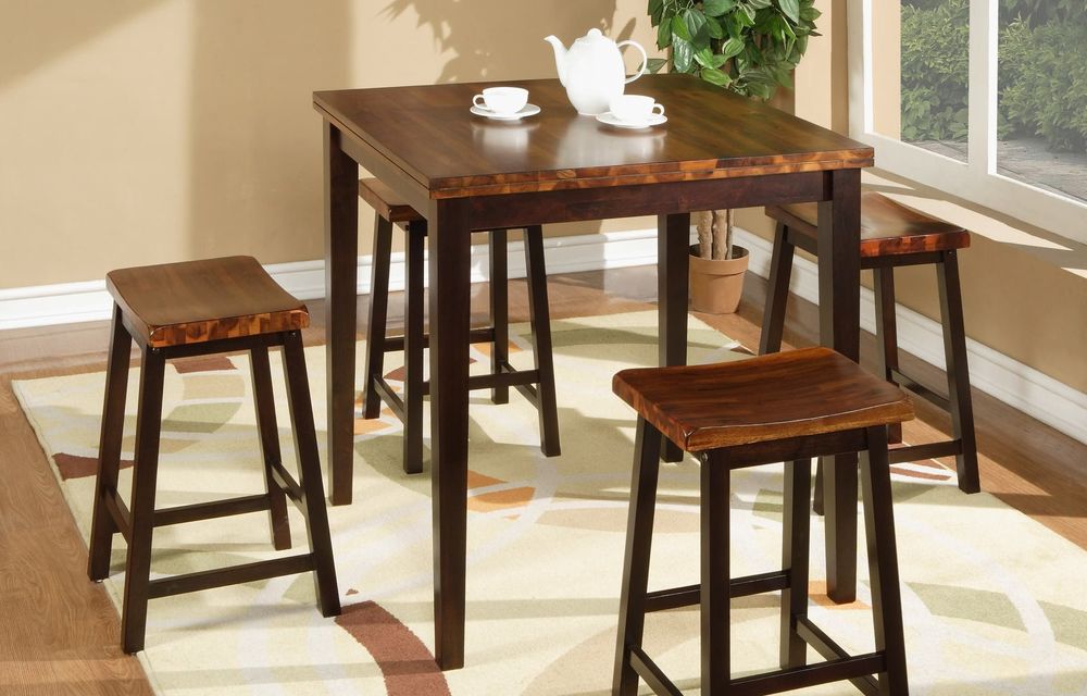 Acacia 5-Pc Tall Table Set Dark - T5-A53636