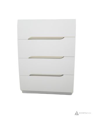 Zoe Glossy White 4 Drawer Bedroom chest