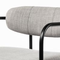 Parker Frost Gray Fabric Seat Black Bar Stool