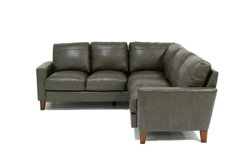 Chino Genuine Leather Sectional - Grey