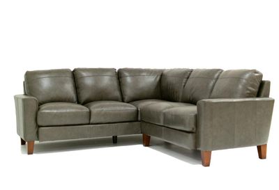 Chino Genuine Leather Sectional - Grey