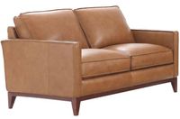 Newport Genuine Leather Loveseat - Camel