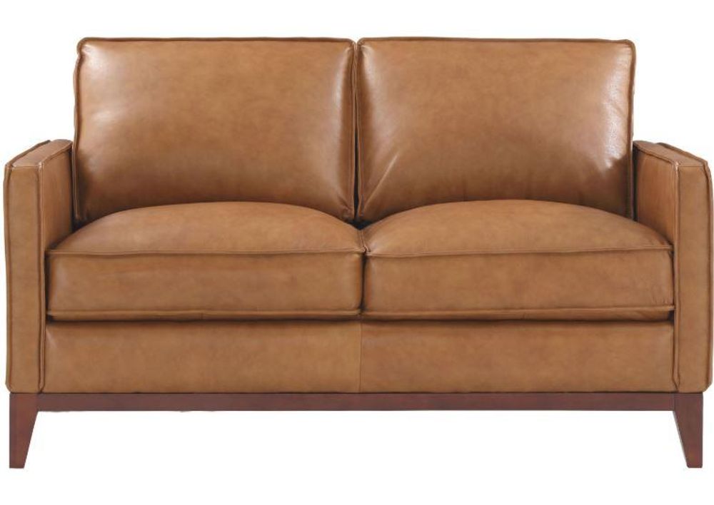 Newport Genuine Leather Loveseat - Camel