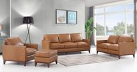 Newport Genuine Leather Loveseat - Camel