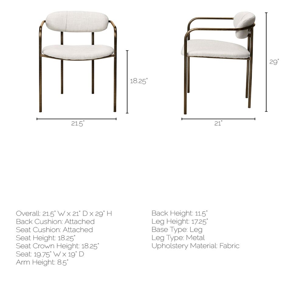 Parker Dining Chair Series featuring Upholstered Seat/Back with Metal Frame