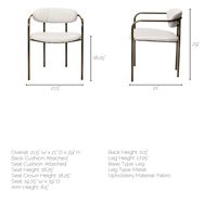 Parker Dining Chair Series featuring Upholstered Seat/Back with Metal Frame