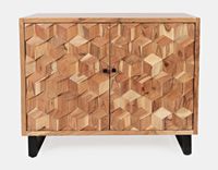 Geometrix 2 Door Accent Cabinet-Natural