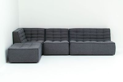 SCOOP MODULAR: 1X CORNER SEAT + 2X LOVESEAT + 1X ARMLESS CHAIR - CHARCOAL