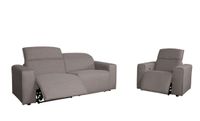 Regis Power Reclining Sofa - Light Brown