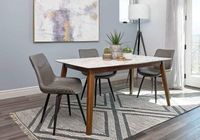 Andro Faux Marble Dining table - Natural Walnut