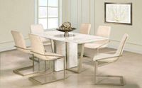 Apollo Marble Look Glass Dining Table