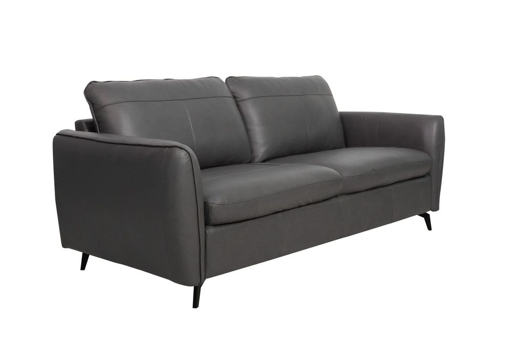 ARIEL GENUINE LEATHER SOFA - GREY