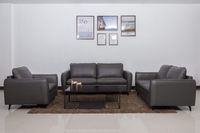 ARIEL GENUINE LEATHER SOFA - GREY