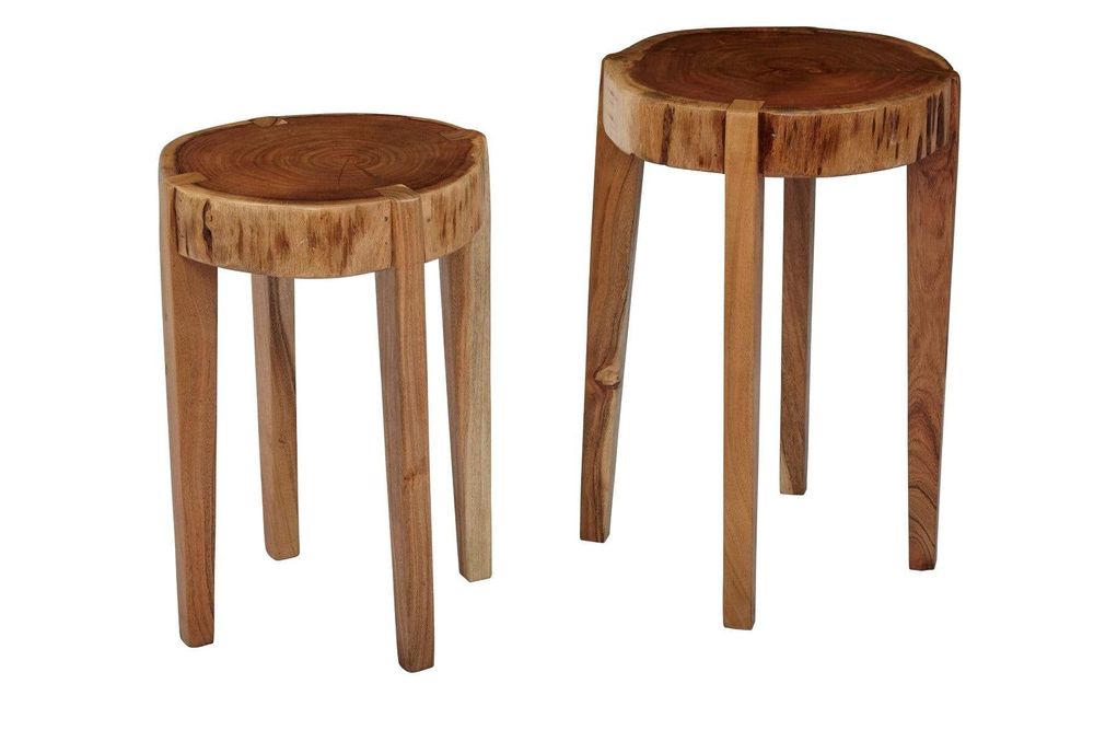 Global Archive All Wood Accent Tables (Set of 2)