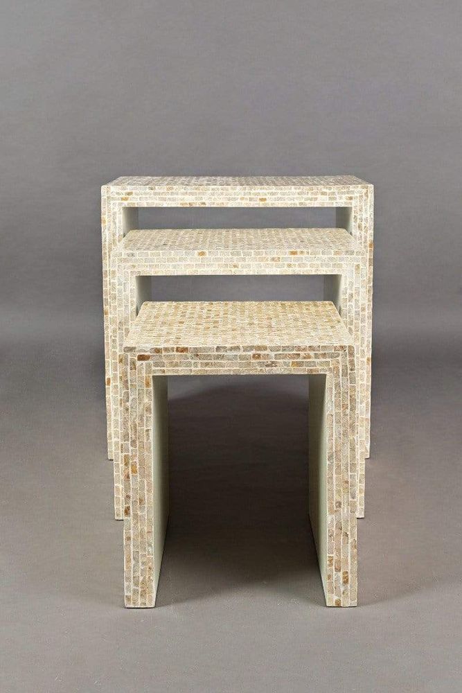 Global Archive Capiz Basket Weave Nesting Tables (Set of 3)1730-14SND