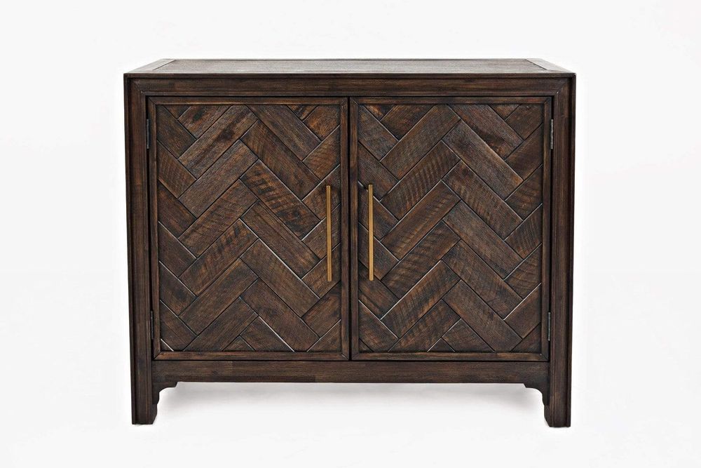 Gramercy Dark Chevron Door Accent Cabinet