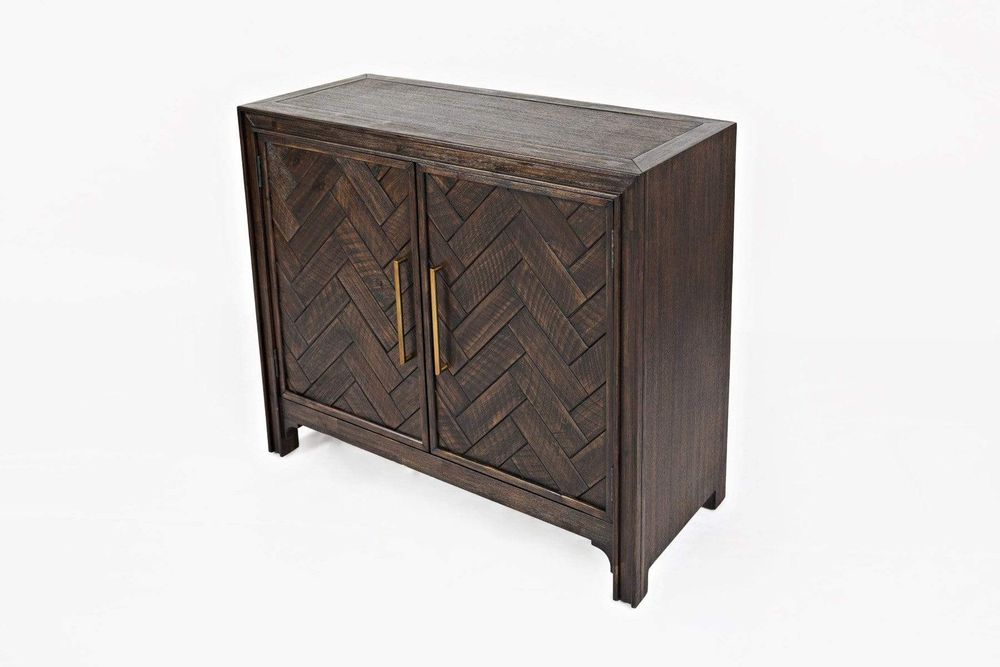 Gramercy Dark Chevron Door Accent Cabinet