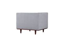 Joseph Tufted  Mid Century Velvet Accent Chair- Grey