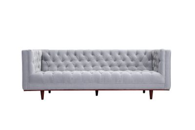 Joseph Tufted Mid Century Velvet Sofa  - Grey