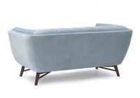 Kitsilano Mid Century Tufted Fabric Loveseat - Velvet Light Blue