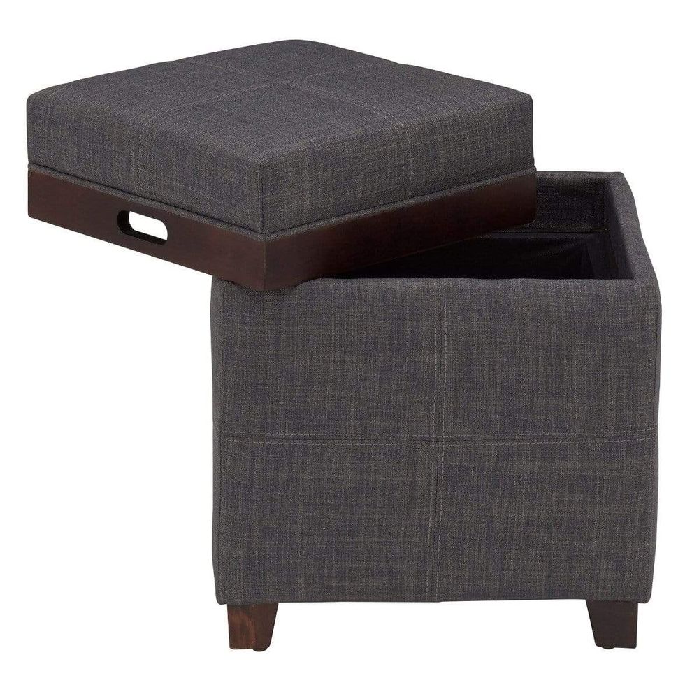 Kovo Fabric Ottoman -Grey