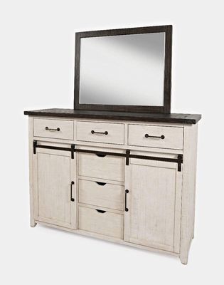 Madison County Door Dresser (w/ Mirror) - Vintage White