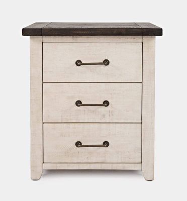 Madison County Power Nightstand - Vintage White