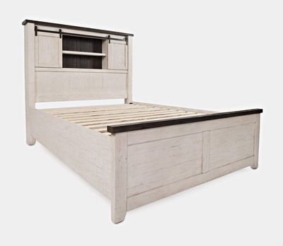 Madison County Queen Barn Door Bed - Vintage White