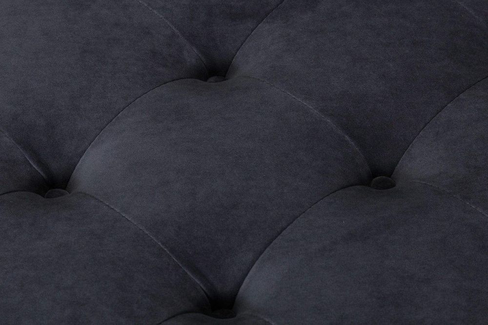 Maja Tufted Velvet Ottoman - Grey