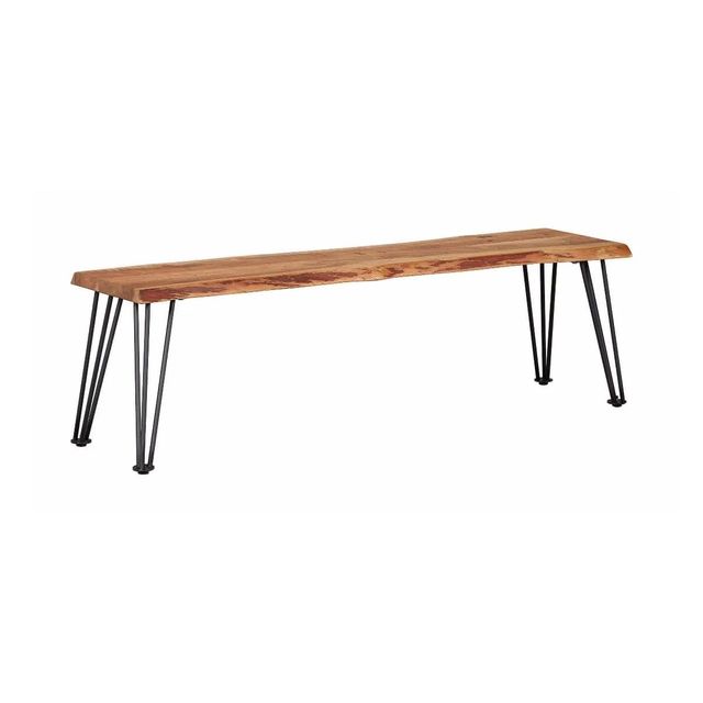 Industrial Bench Natural Acacia And Matte Black