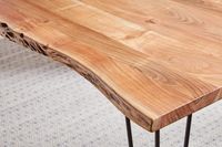 Industrial Rectangular Dining Table Natural Acacia And Matte Black